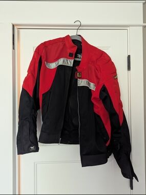 Men's Red & Black Performance Motorcycle Jacket